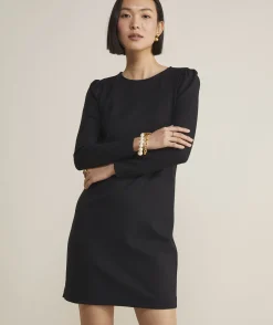 Ponte Puff-Sleeve Dress