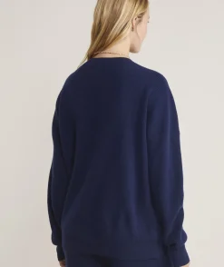 Popcorn Stitch Chevron Crewneck Sweater