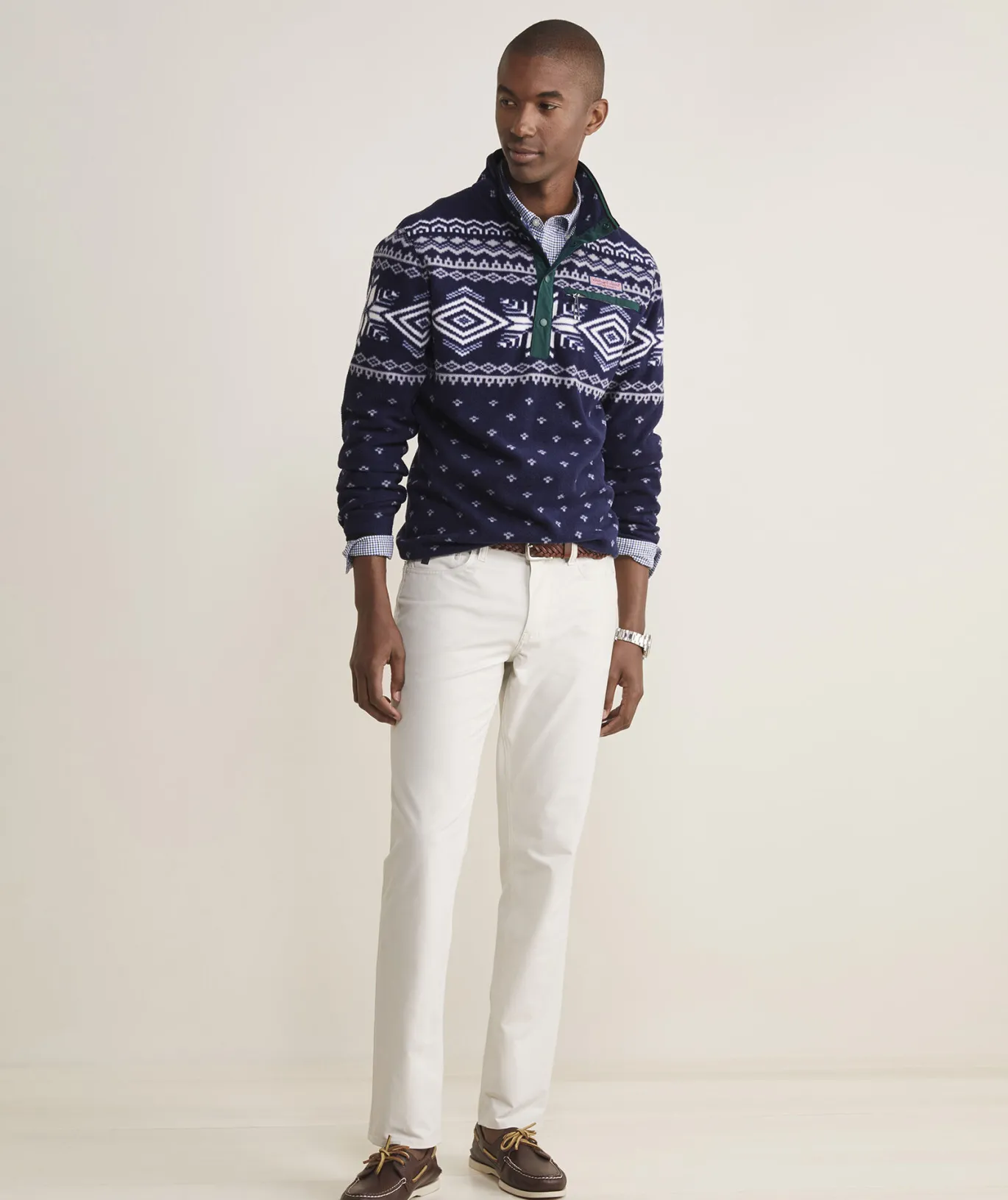 Printed Harbor Fleece Quarter-Snap
