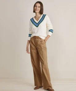 Rope Intarsia Crewneck Sweater