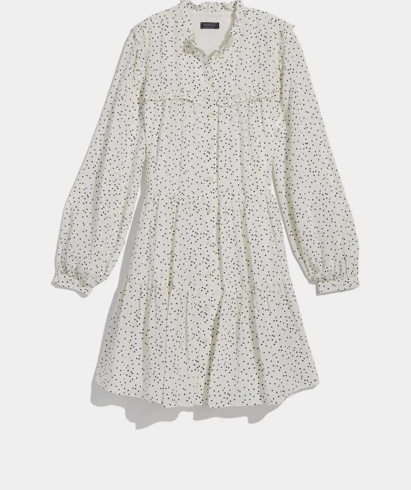 Ruffle Tiered Shirtdress