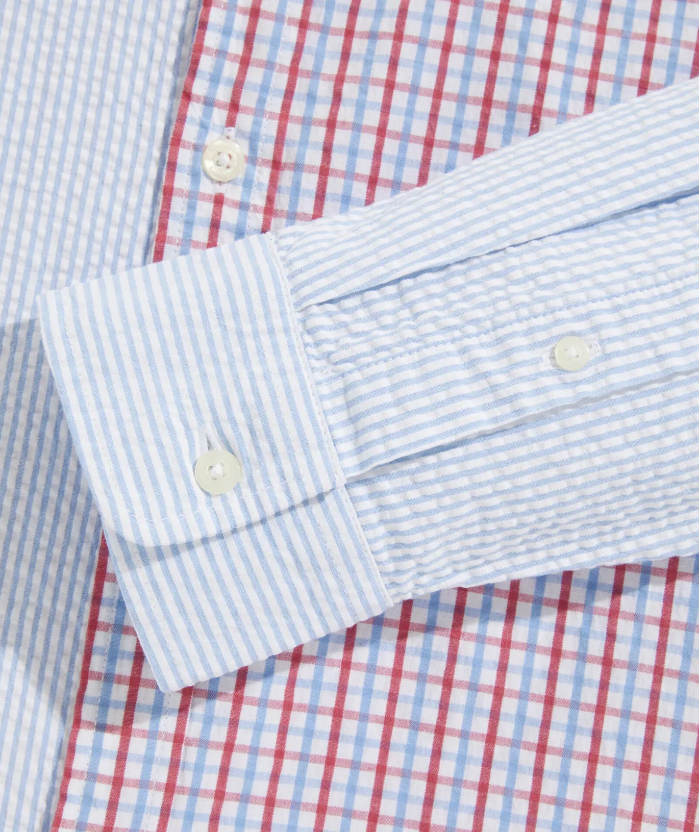 Stretch Seersucker Mixed Shirt