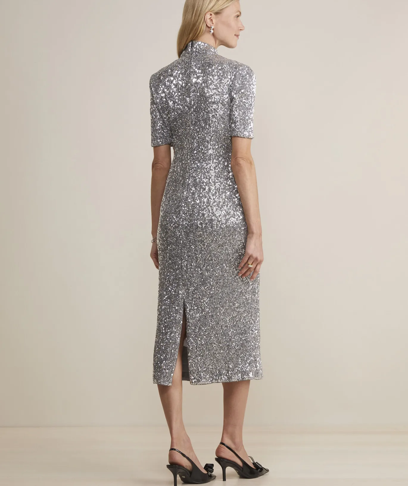 Stretch Sequin Midi Dress