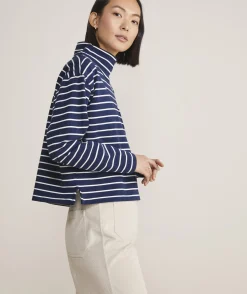 Striped Jamestown Funnel-Neck Tee