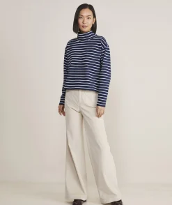 Striped Jamestown Funnel-Neck Tee