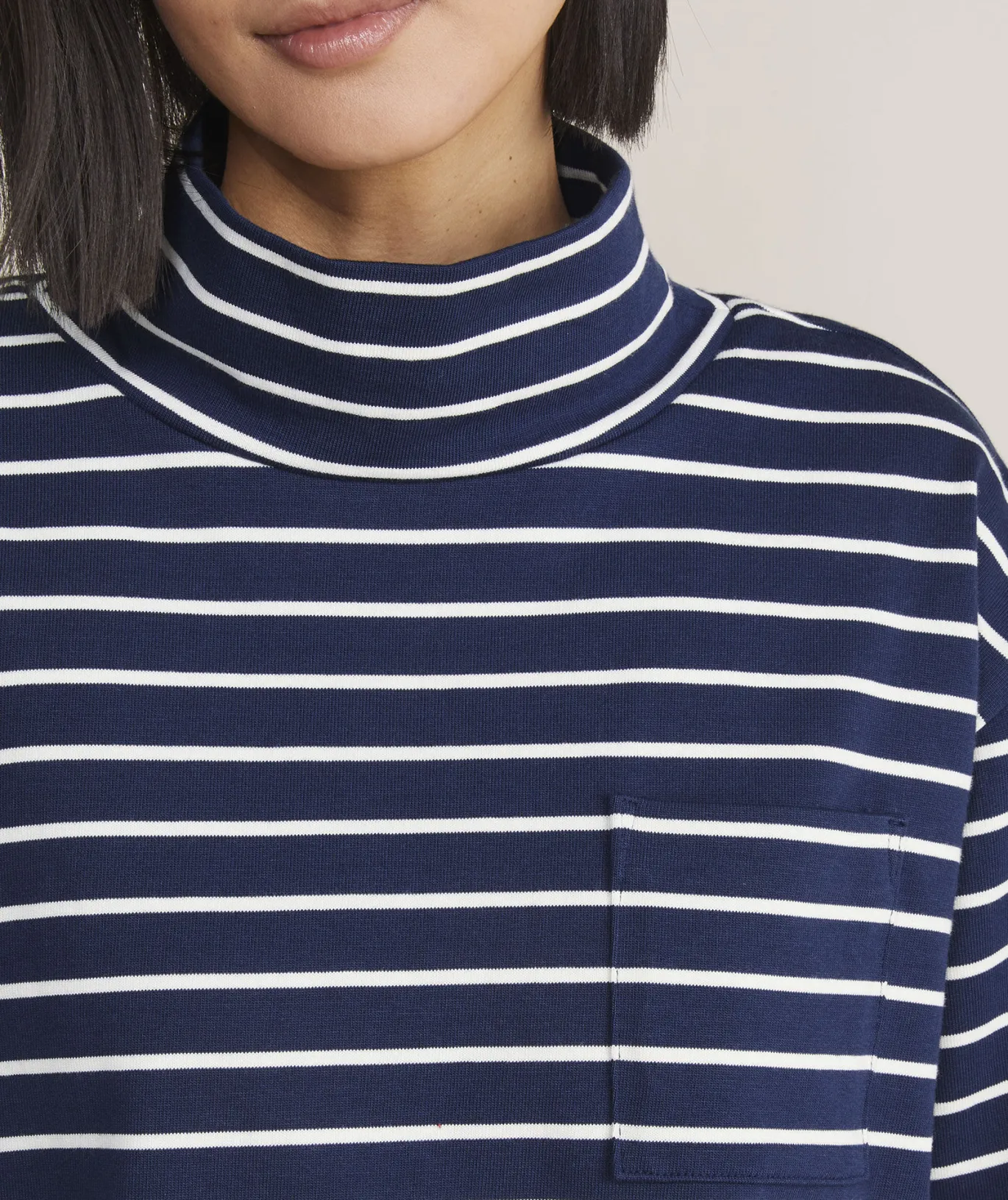 Striped Jamestown Funnel-Neck Tee