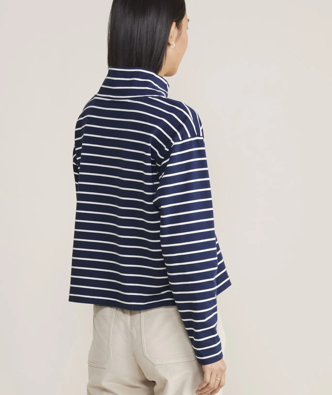 Striped Jamestown Funnel-Neck Tee