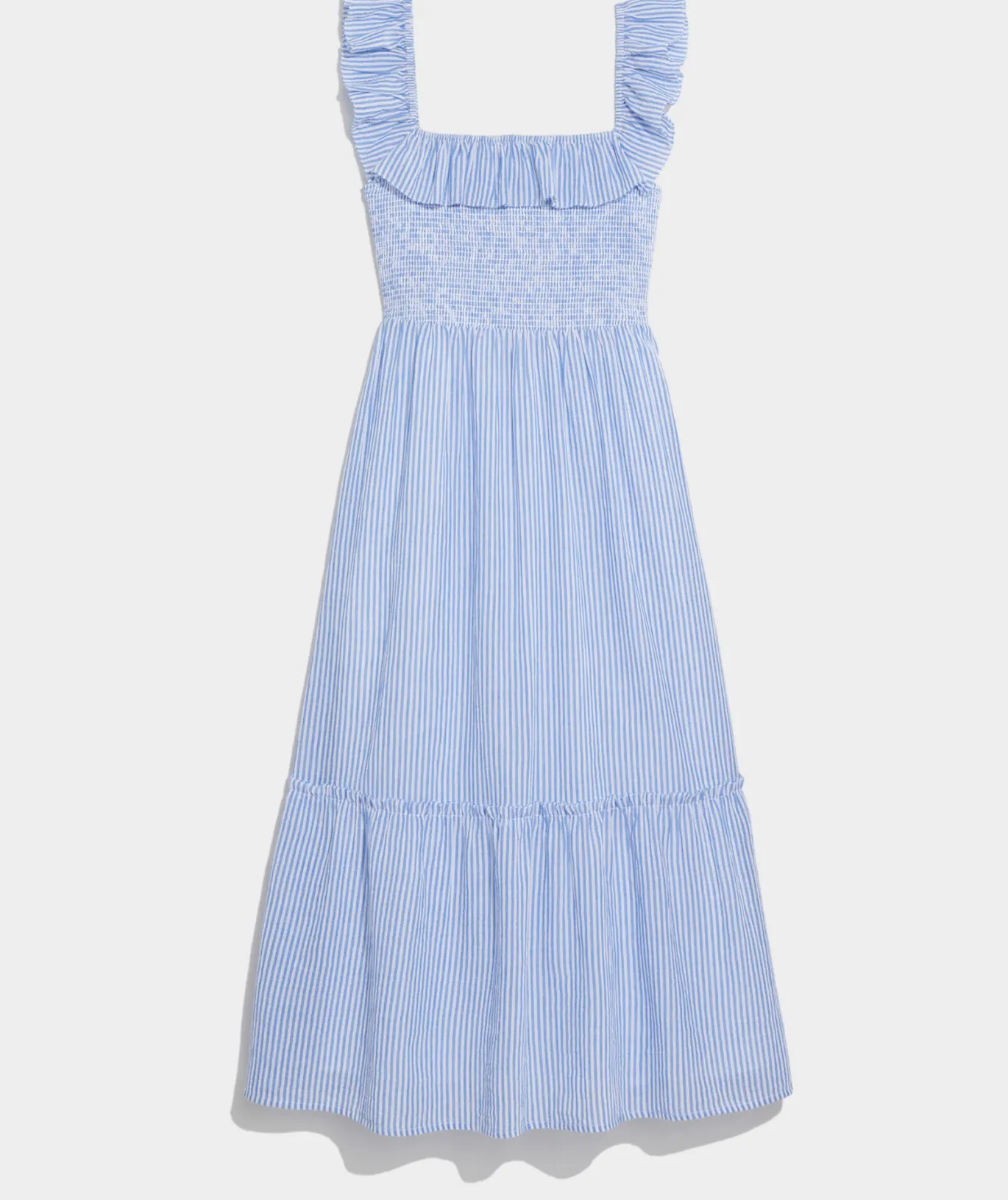 Striped Smocked Midi Dress