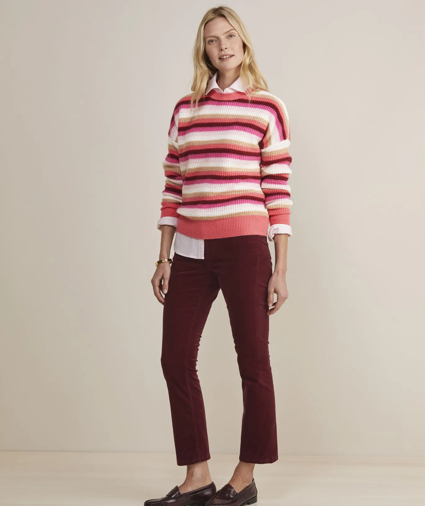 Sunshine Intarsia Cashmere Crewneck Sweater
