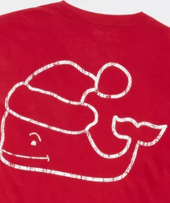Vintage Santa Whale Long-Sleeve Pocket Tee