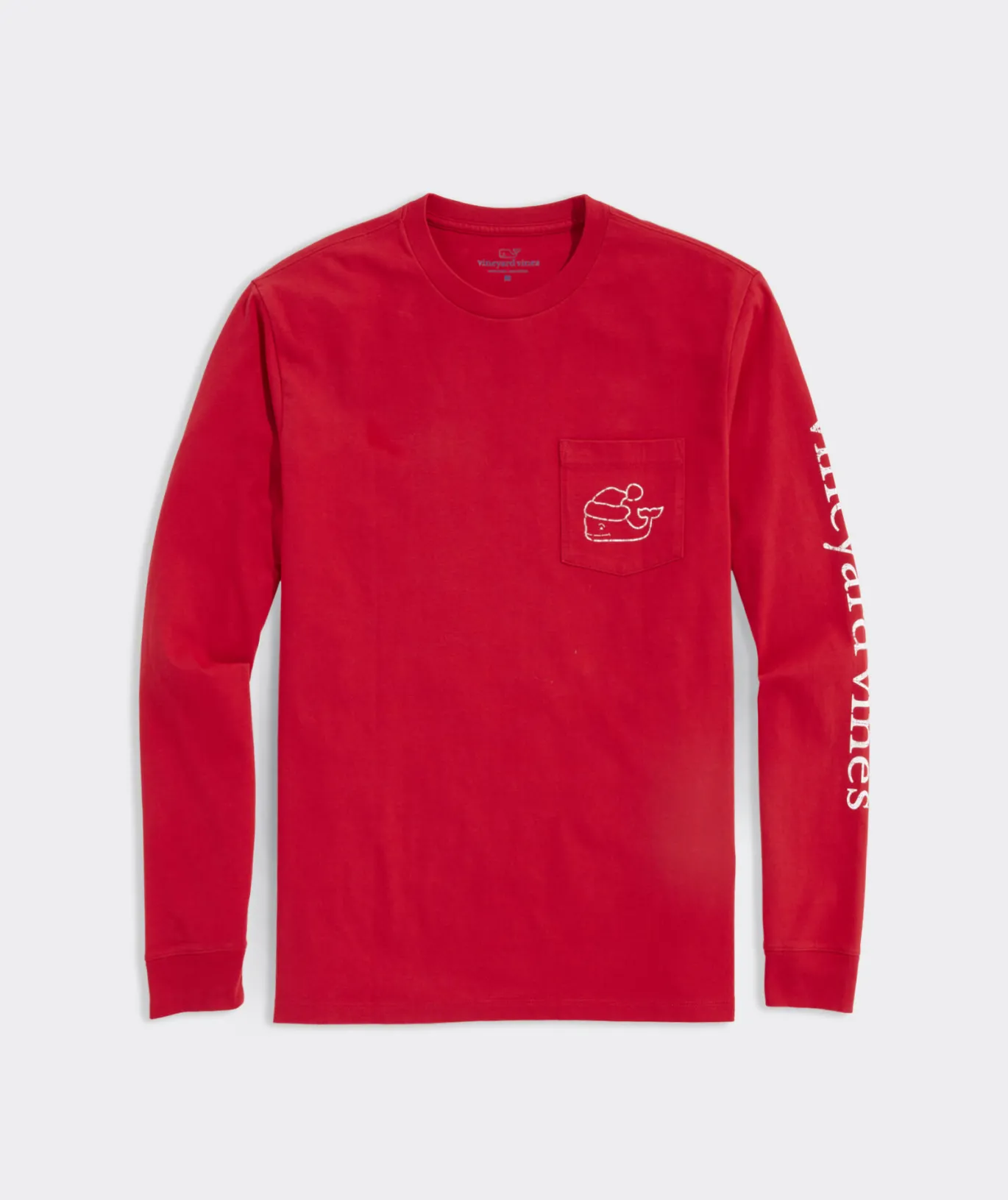 Vintage Santa Whale Long-Sleeve Pocket Tee