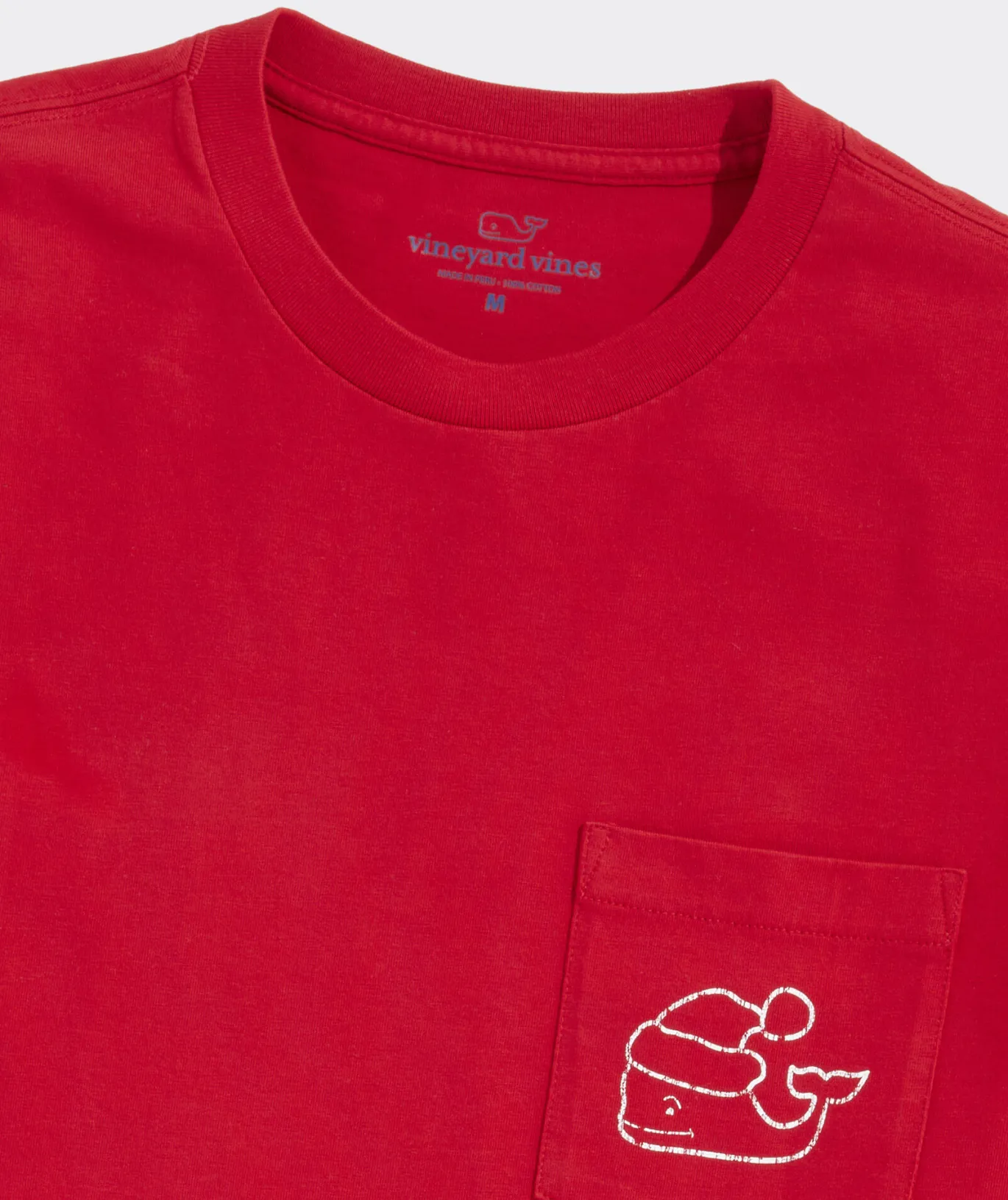Vintage Santa Whale Long-Sleeve Pocket Tee