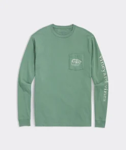Vintage Tree Whale Long-Sleeve Pocket Tee