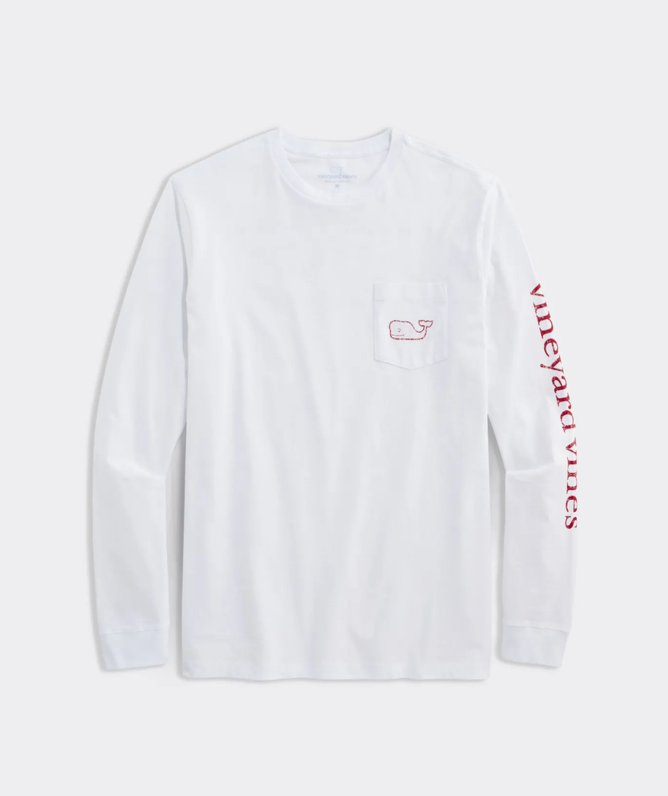 Vintage Whale Hearts Long-Sleeve Pocket Tee